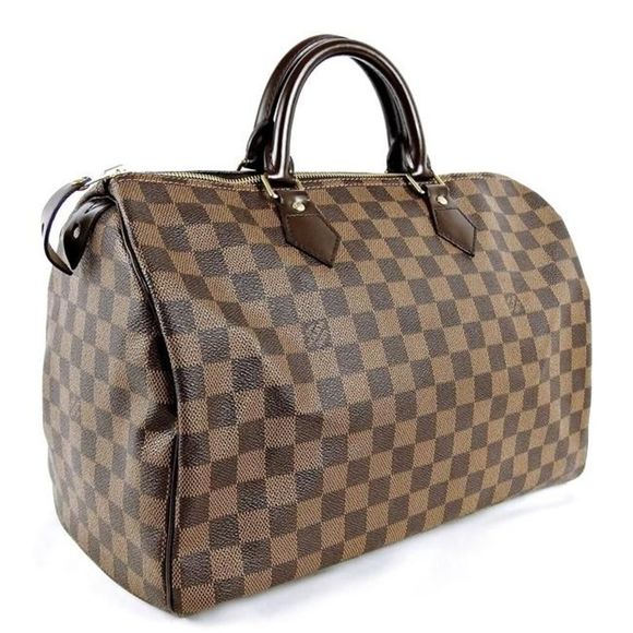 LOUIS VUITTON Speedy 35 Damier Handbag Brown Mini Boston Bag - Picture 1 of 7